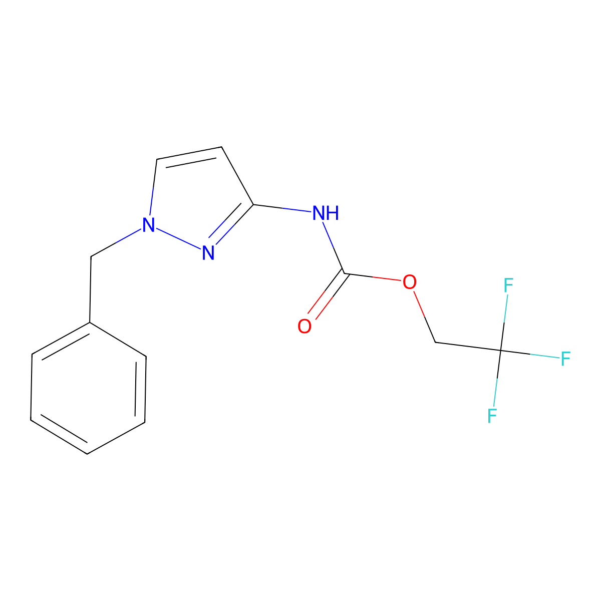 2,2,2-trifluoroethyl N-(1-benzyl-1H-pyrazol-3-yl)carbamate molecular structure, CAS 1241325-73-4