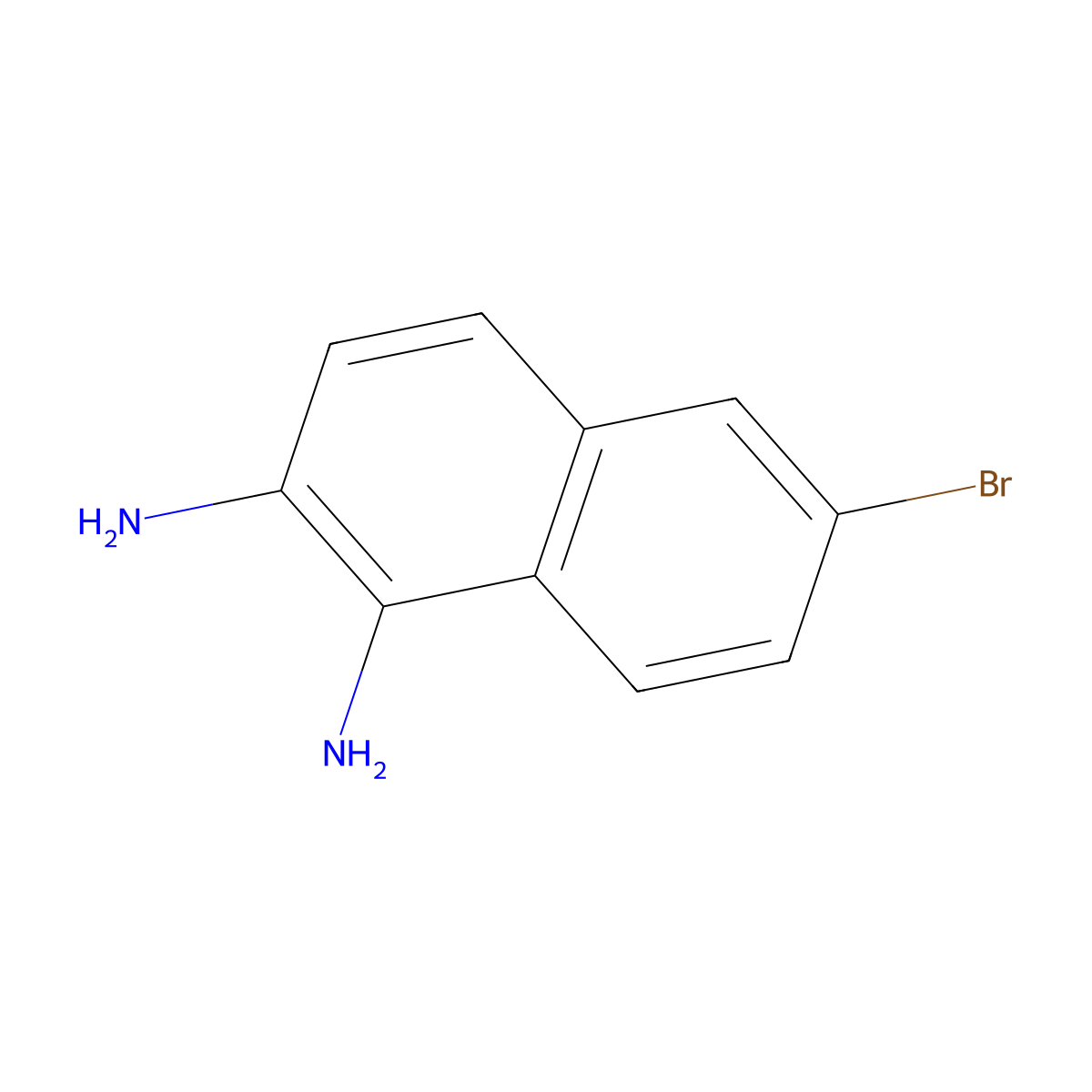6-Bromonaphthalene-1,2-diamine molecular structure, CAS 1241377-74-1
