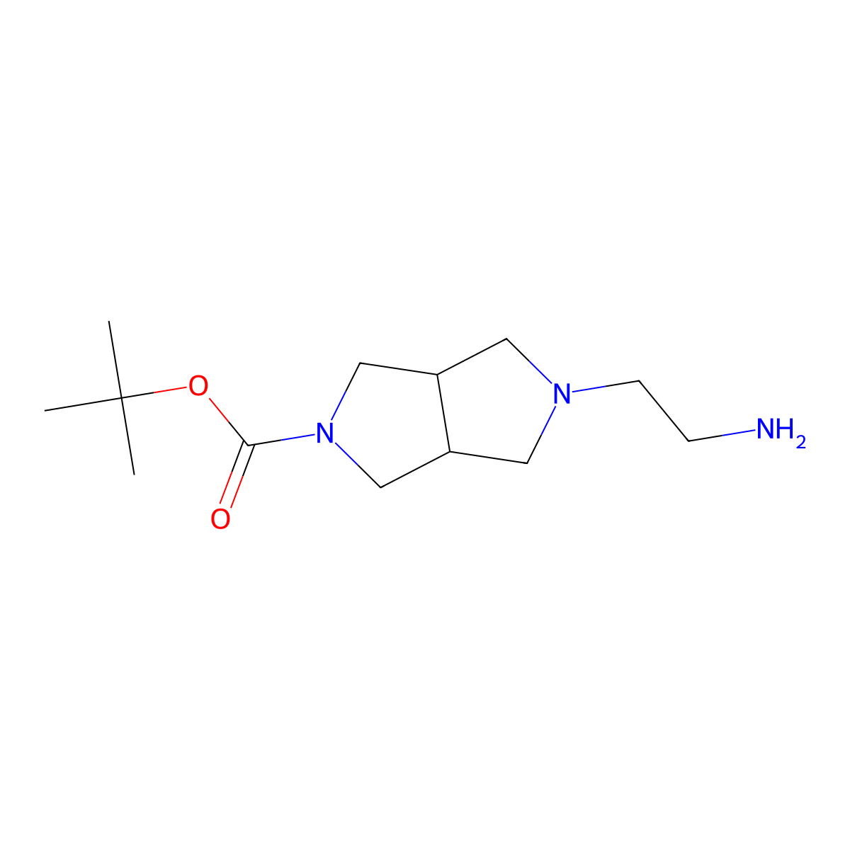 tert-butyl 5-(2-aminoethyl)hexahydropyrrolo[3,4-c]pyrrole-2(1H)-carboxylate molecular structure, CAS 1241384-15-5