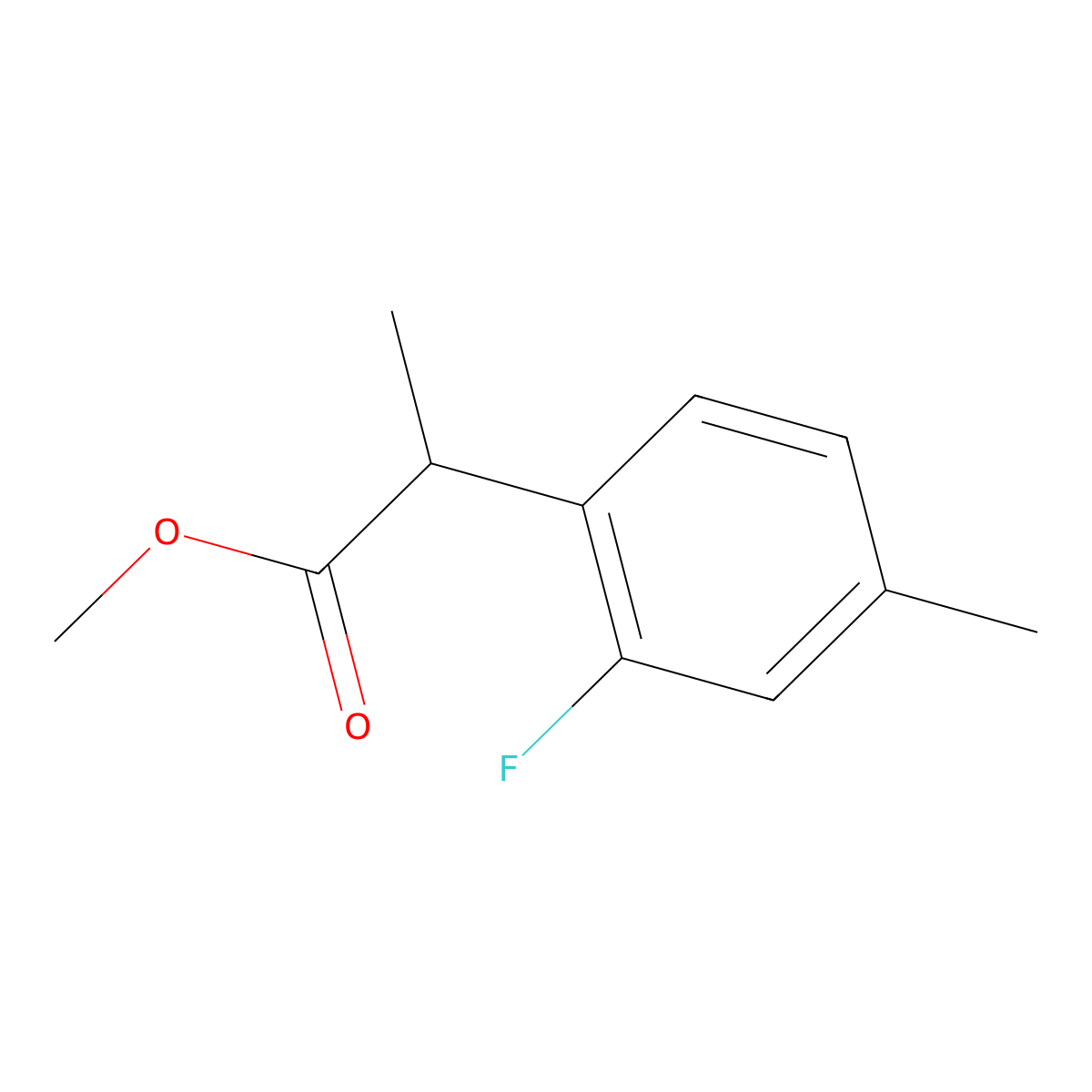 Methyl 2-(2-fluoro-4-methylphenyl)propanoate molecular structure, CAS 1241405-27-5