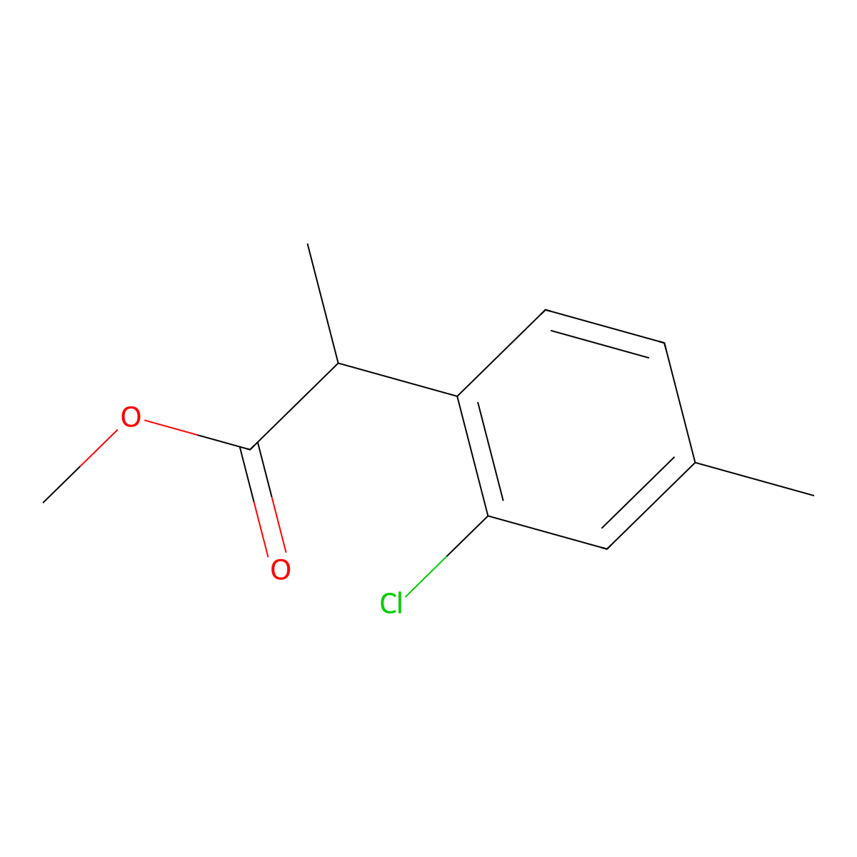 Methyl 2-(2-chloro-4-methylphenyl)propanoate molecular structure, CAS 1241405-28-6