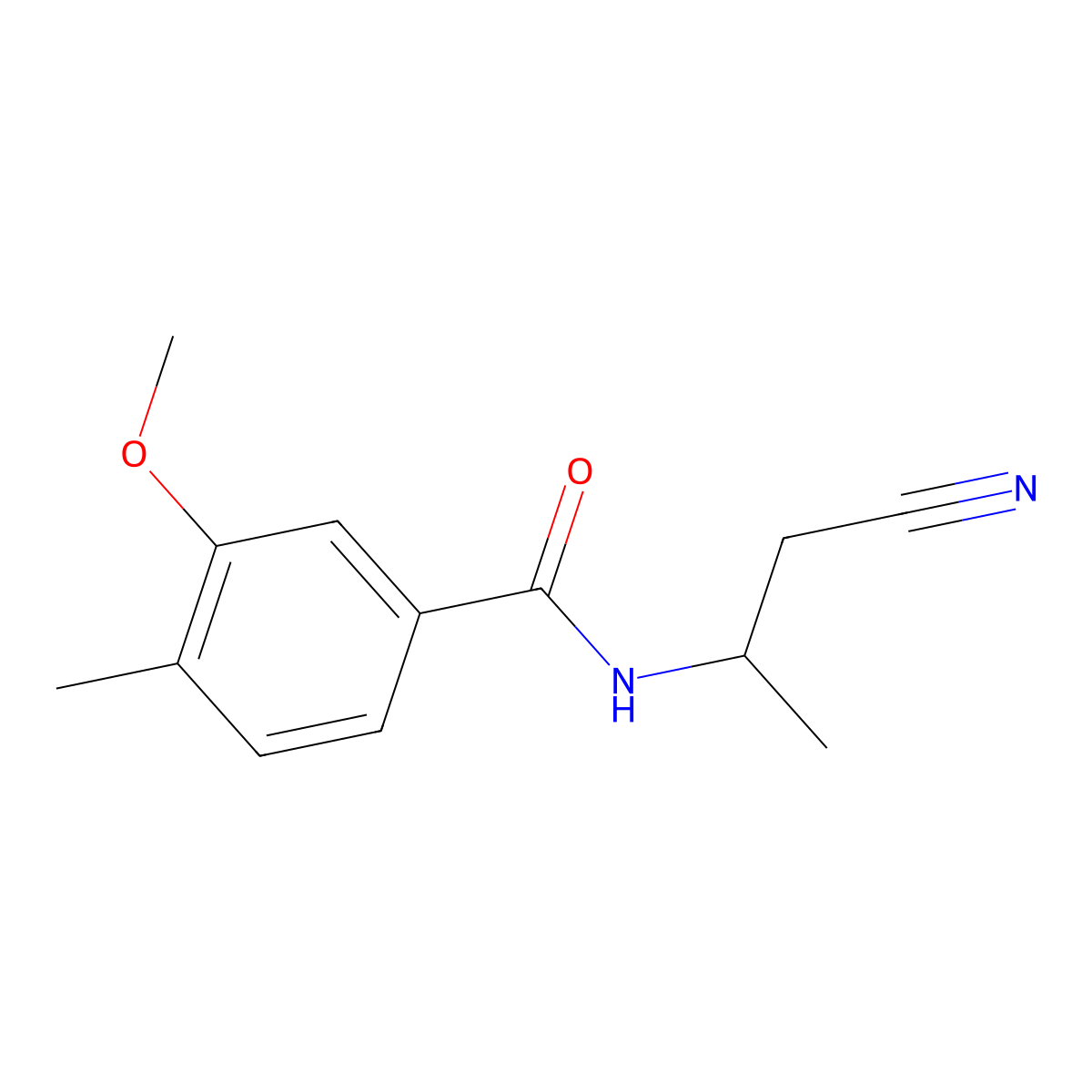 N-(1-cyanopropan-2-yl)-3-methoxy-4-methylbenzamide molecular structure, CAS 1241443-37-7