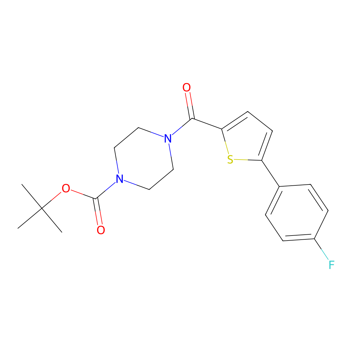 Tert-butyl4-[5-(4-fluorophenyl)thiophene-2-carbonyl]piperazine-1-carboxylate molecular structure, CAS 1241489-43-9