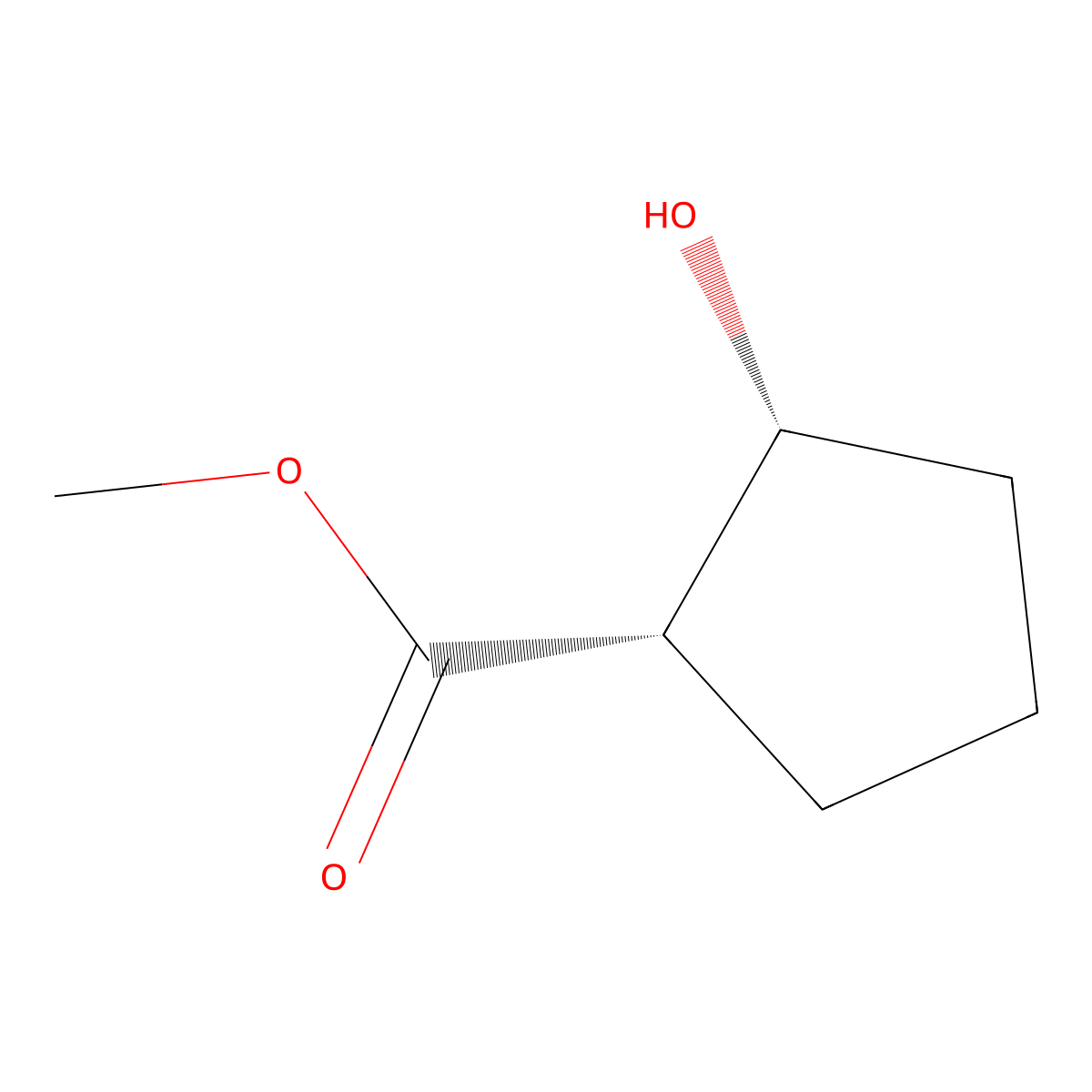 methyl (1S,2R)-2-hydroxycyclopentanecarboxylate molecular structure, CAS 124150-23-8