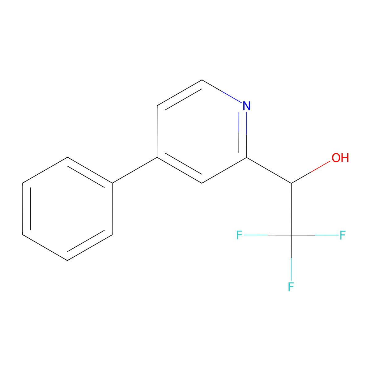 2,2,2-Trifluoro-1-(4-phenylpyridin-2-YL)ethanol molecular structure, CAS 1241505-16-7