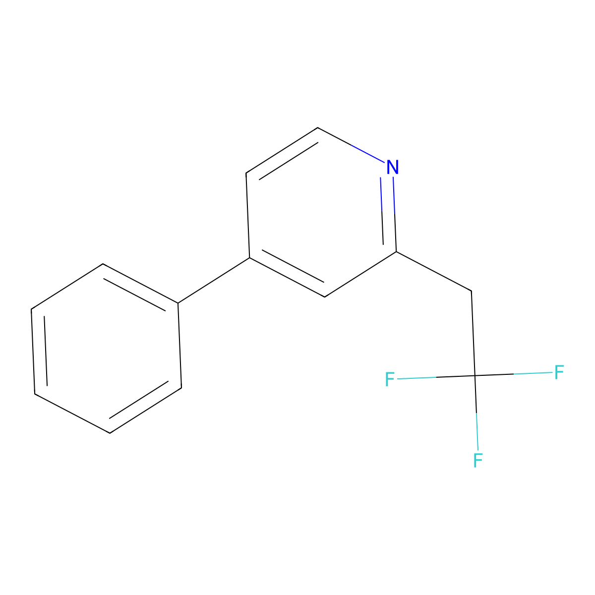 4-Phenyl-2-(2,2,2-trifluoroethyl)pyridine molecular structure, CAS 1241505-17-8