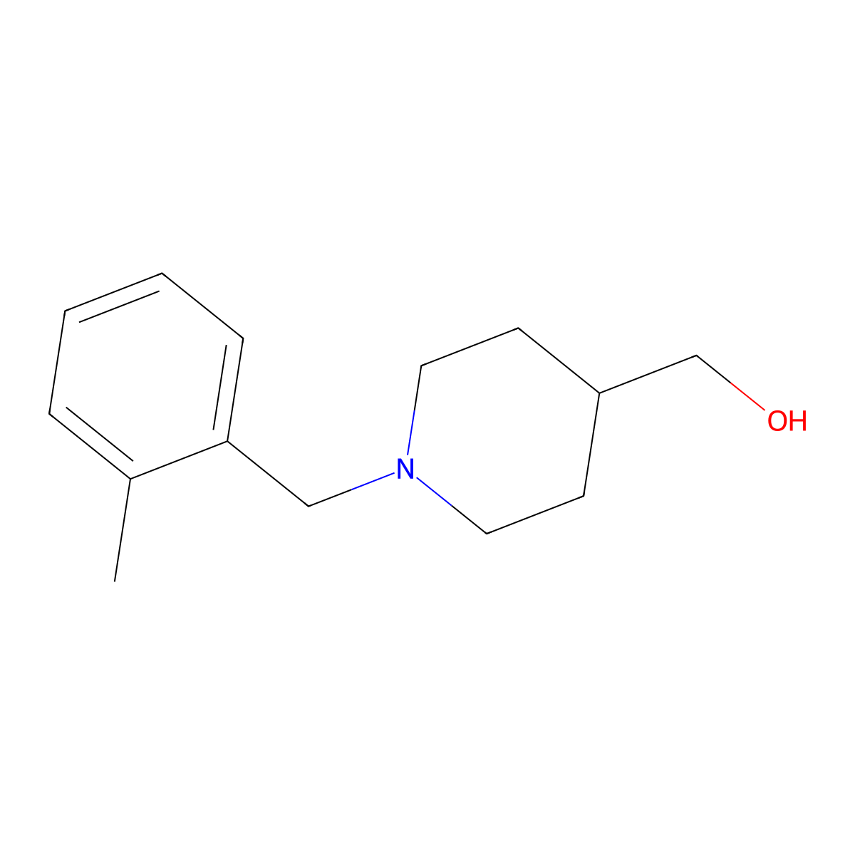 (1-(2-Methylbenzyl)piperidin-4-yl)methanol molecular structure, CAS 1241540-15-7
