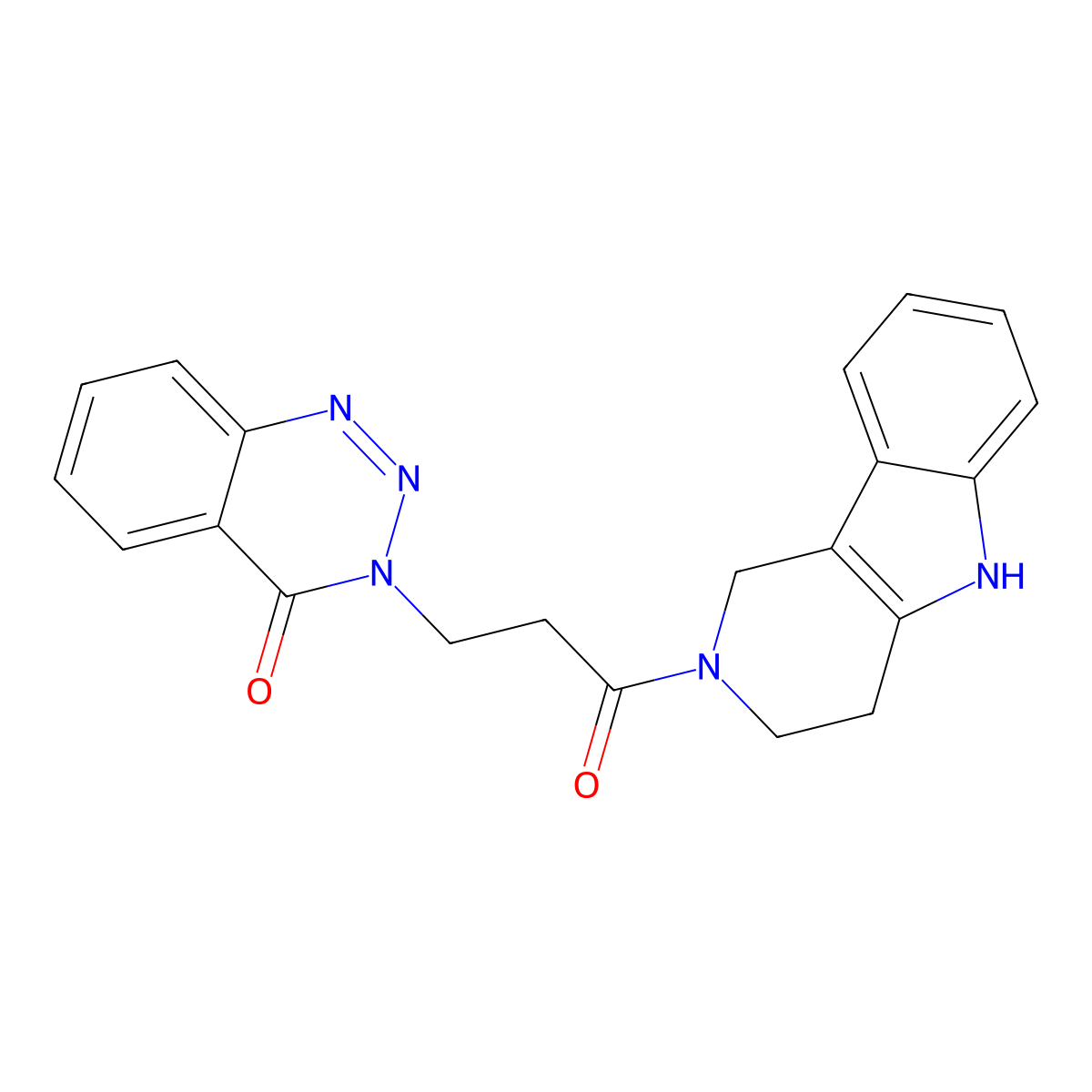 3-[3-oxo-3-(1,3,4,5-tetrahydro-2H-pyrido[4,3-b]indol-2-yl)propyl]-1,2,3-benzotriazin-4(3H)-one molecular structure, CAS 1241595-53-8