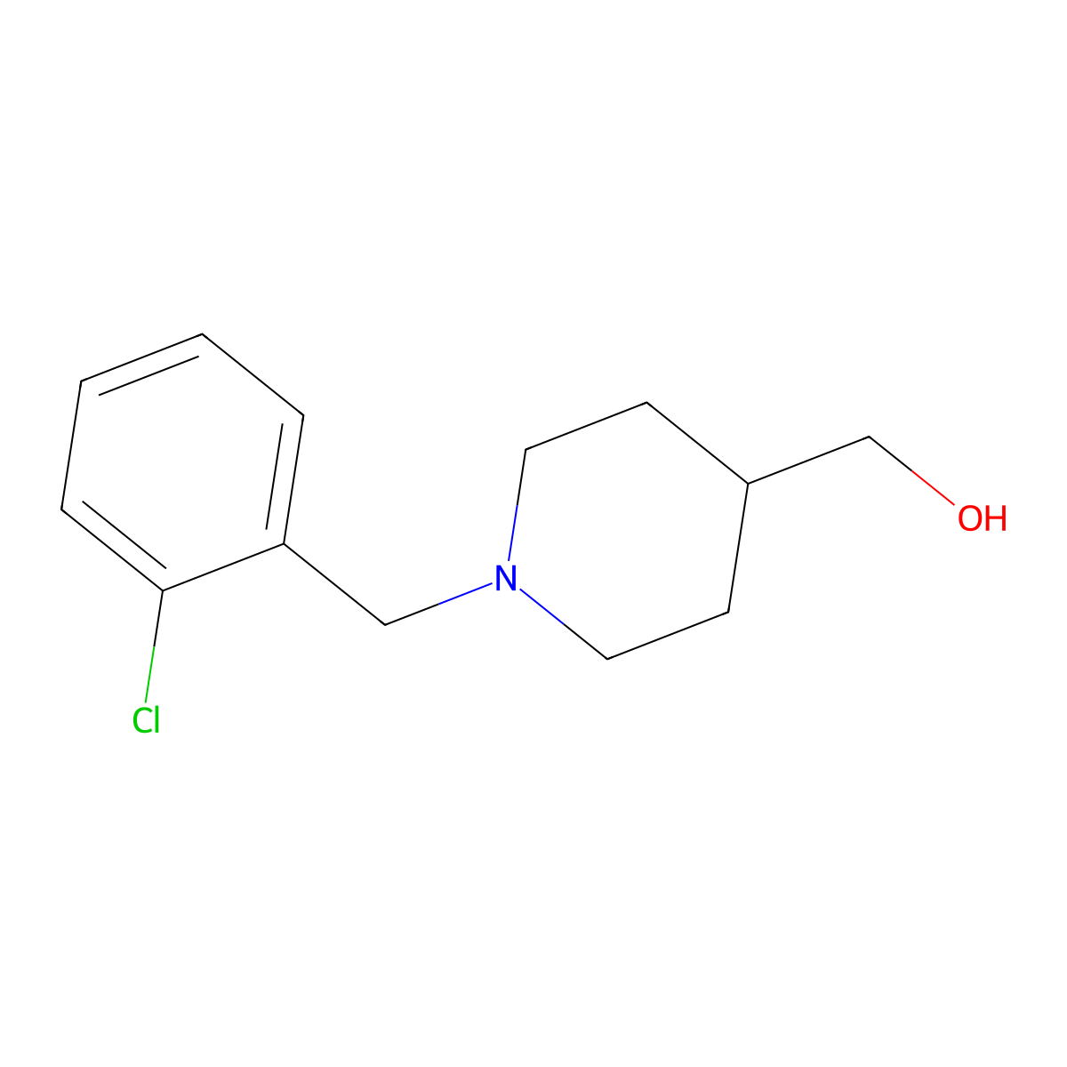 (1-(2-Chlorobenzyl)piperidin-4-yl)methanol molecular structure, CAS 1241615-19-9
