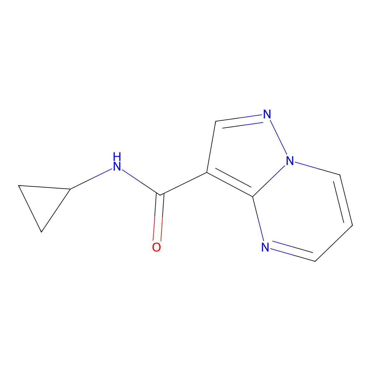 N-cyclopropylpyrazolo[1,5-a]pyrimidine-3-carboxamide molecular structure, CAS 1241659-43-7