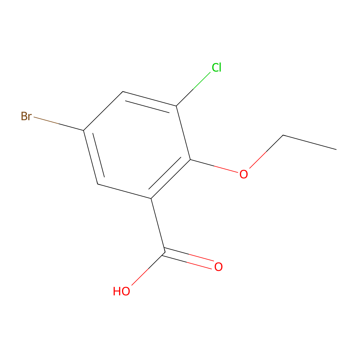 5-Bromo-3-chloro-2-ethoxybenzoic acid molecular structure, CAS 1241671-64-6