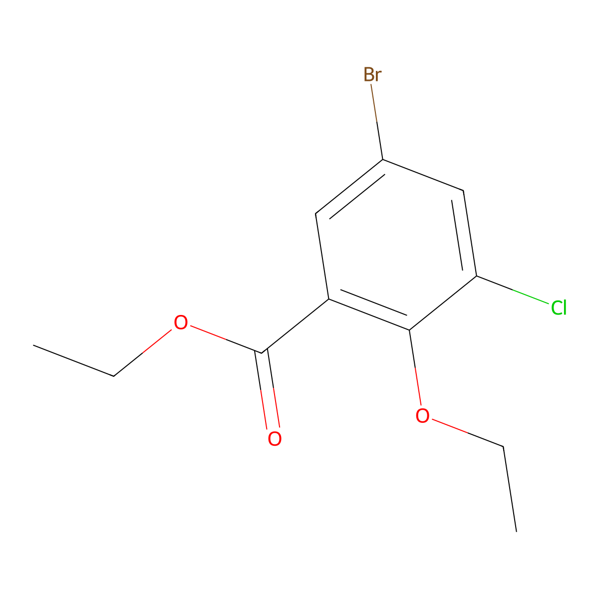 Ethyl 5-bromo-3-chloro-2-ethoxybenzoate molecular structure, CAS 1241672-88-7
