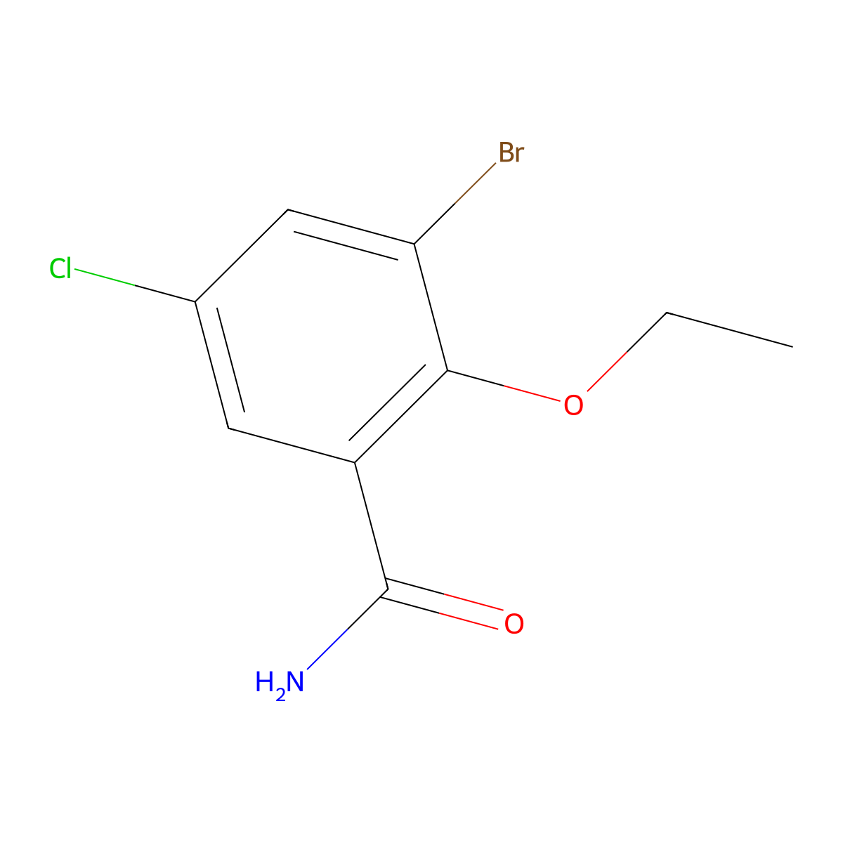 3-Bromo-5-chloro-2-ethoxybenzamide molecular structure, CAS 1241673-45-9