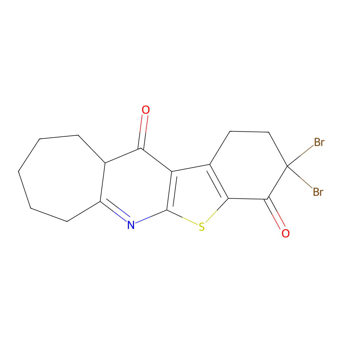 3,3-dibromo-2,3,7,8,9,10,11,11a-octahydro-1H-[1]benzothieno[2,3-b]cyclohepta[e]pyridine-4,12-dione molecular structure, CAS 1241674-31-6