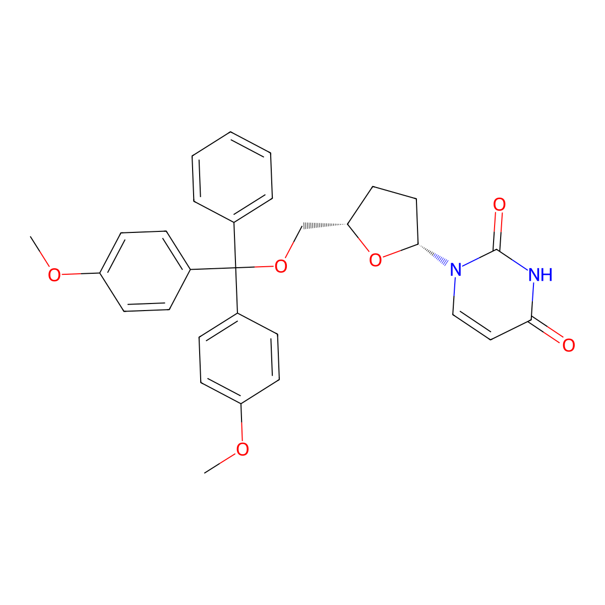2',3'-Dideoxy-5'-O-DMT-uridine molecular structure, CAS 1241674-37-2
