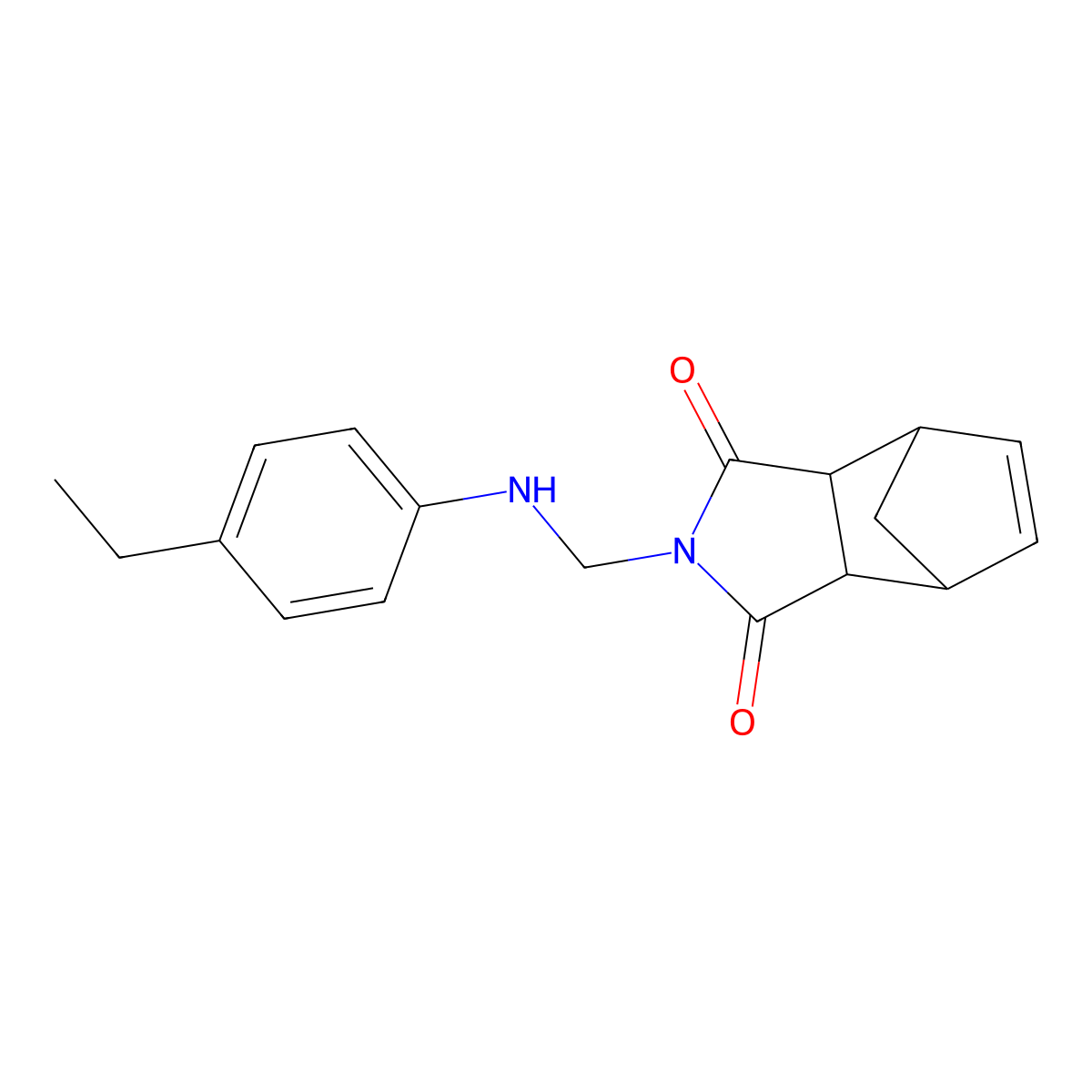 2-{[(4-Ethylphenyl)amino]methyl}-3a,4,7,7a-tetrahydro-1H-4,7-methanoisoindole-1,3-dione molecular structure, CAS 1241674-58-7