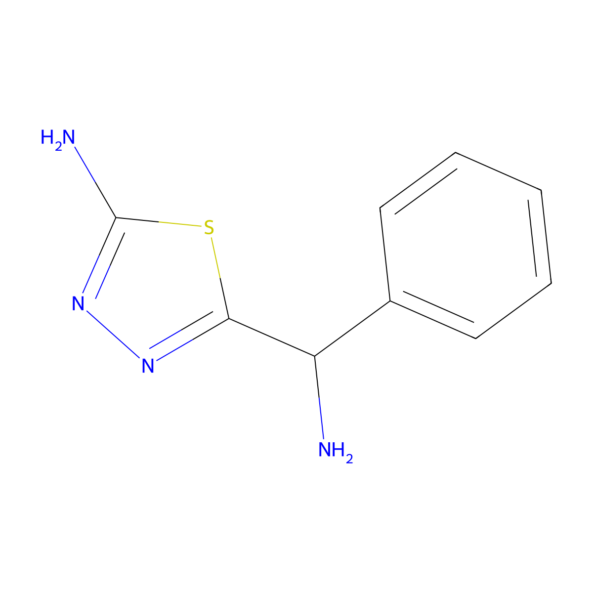 5-[Amino(phenyl)methyl]-1,3,4-thiadiazol-2-amine molecular structure, CAS 1241674-62-3