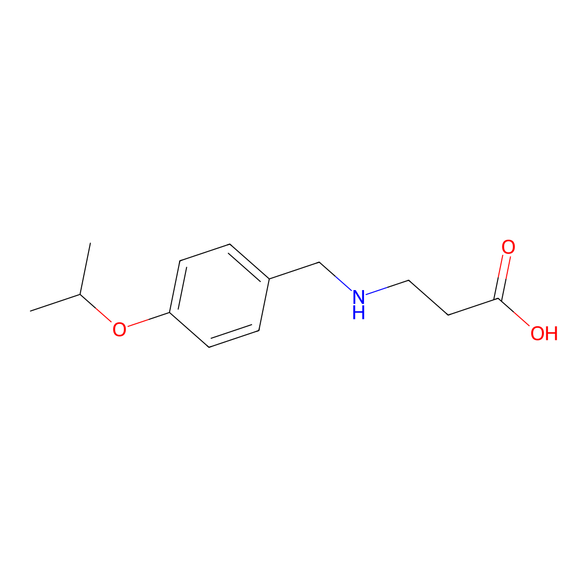 N-[4-(propan-2-yloxy)benzyl]-beta-alanine molecular structure, CAS 1241674-67-8