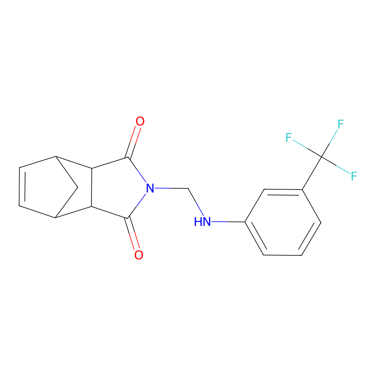 2-({[3-(Trifluoromethyl)phenyl]amino}methyl)-3a,4,7,7a-tetrahydro-1H-4,7-methanoisoindole-1,3-dione molecular structure, CAS 1241674-84-9