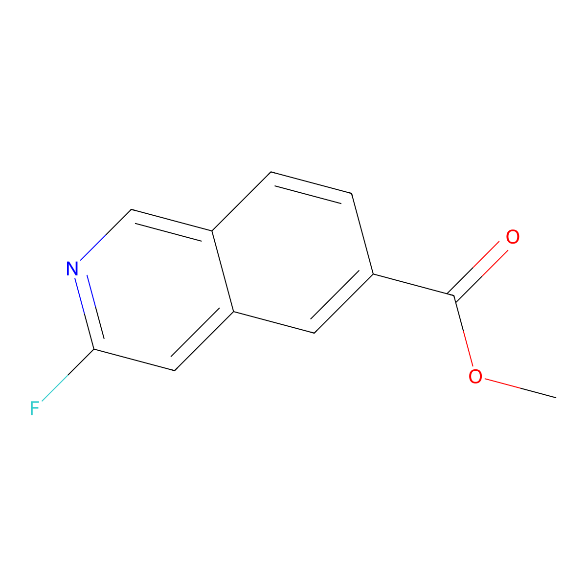 Methyl 3-fluoroisoquinoline-6-carboxylate molecular structure, CAS 1241675-07-9