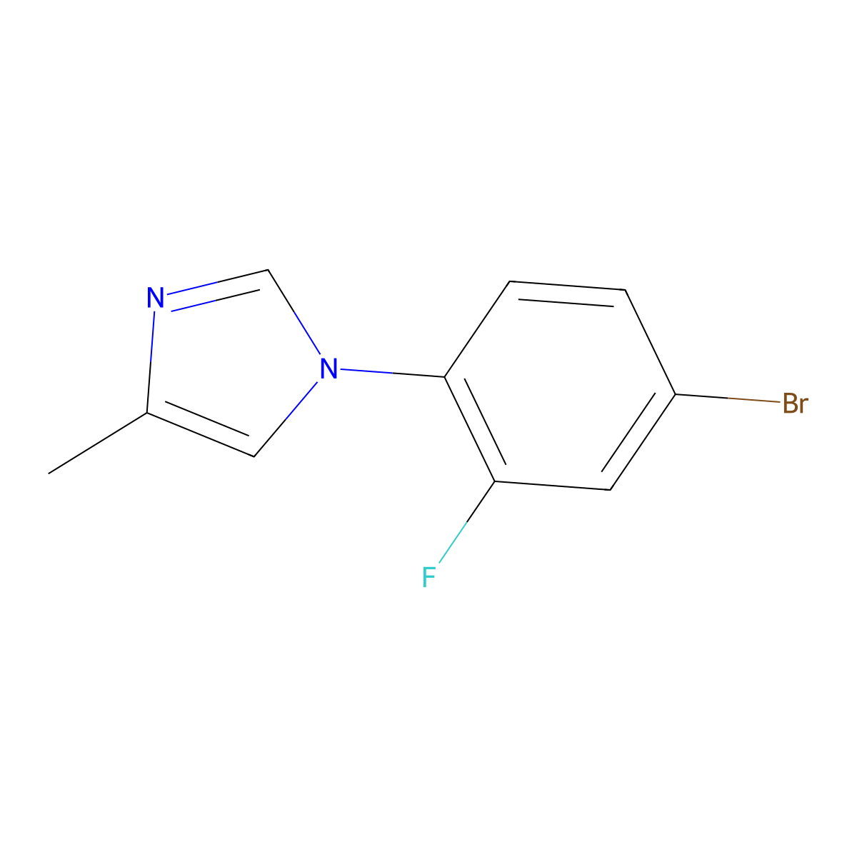 1-(4-bromo-2-fluorophenyl)-4-methyl-1H-imidazole molecular structure, CAS 1241675-16-0