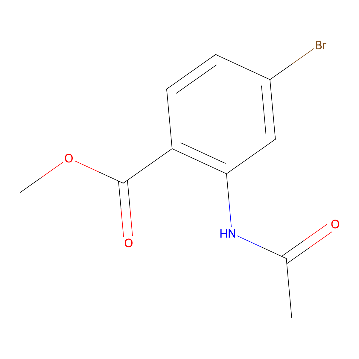 Methyl 2-acetamido-4-bromobenzoate molecular structure, CAS 1241675-38-6