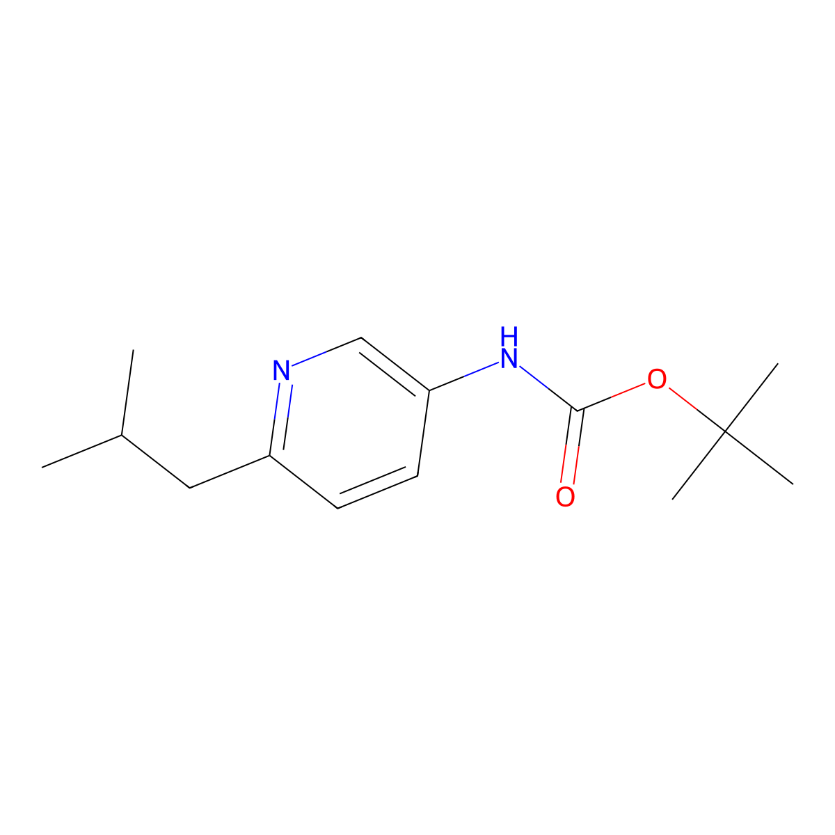 tert-Butyl (6-isobutylpyridin-3-yl)carbamate molecular structure, CAS 1241675-66-0