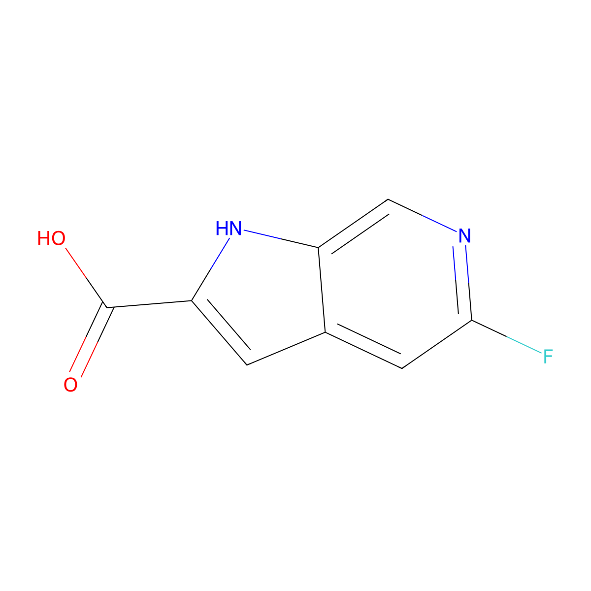 5-fluoro-1H-pyrrolo[2,3-c]pyridine-2-carboxylic acid molecular structure, CAS 1241675-69-3