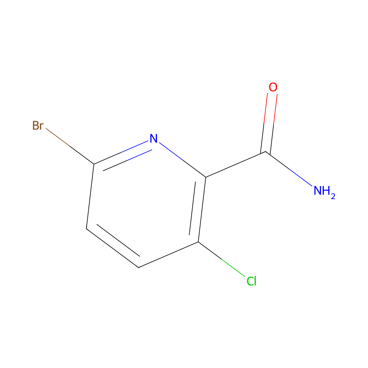 6-Bromo-3-chloropyridine-2-carboxamide molecular structure, CAS 1241675-82-0