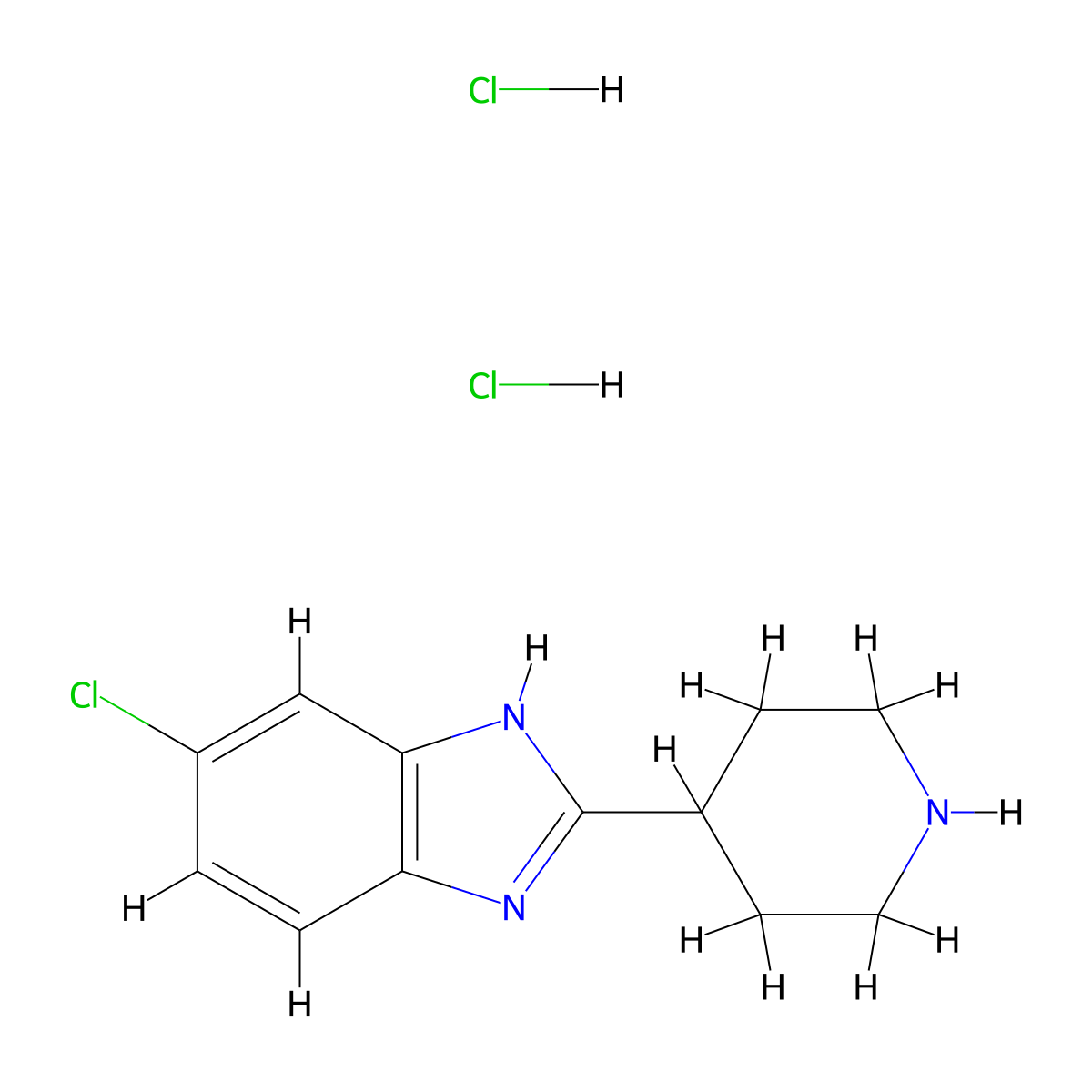 6-Chloro-2-(piperidin-4-yl)-1H-benzo[d]imidazole dihydrochloride molecular structure, CAS 1241675-83-1