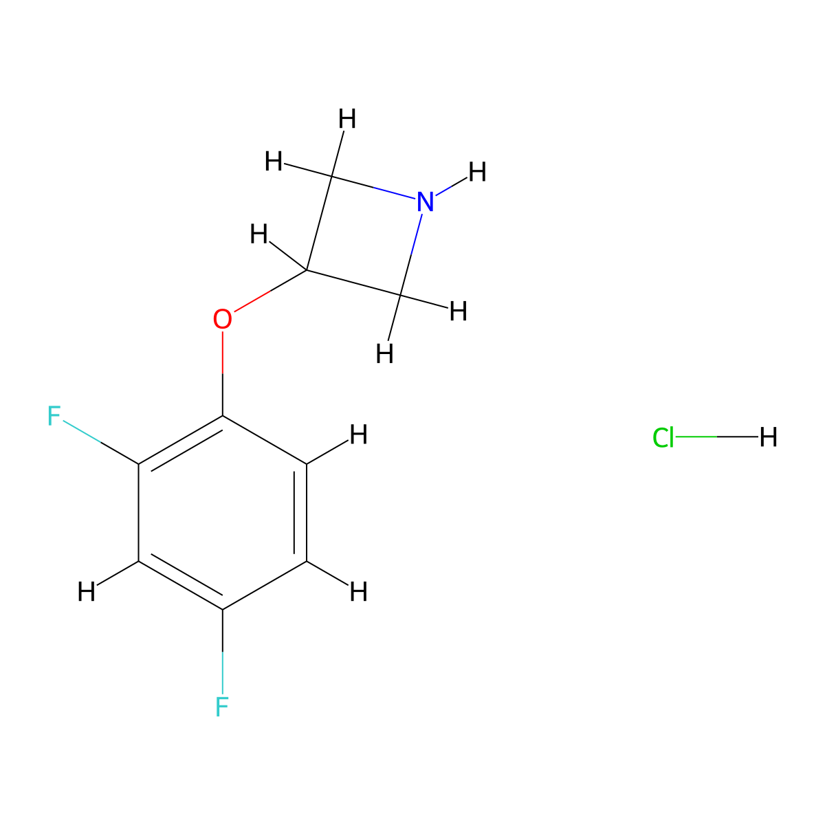 3-(2,4-Difluorophenoxy)azetidine hydrochloride molecular structure, CAS 1241675-84-2