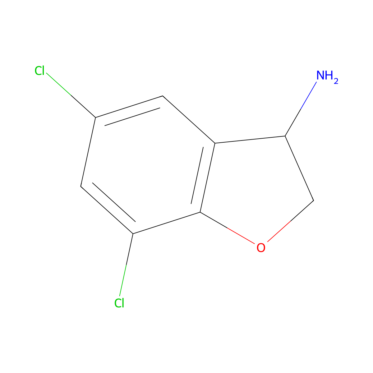 (3S)-5,7-Dichloro-2,3-dihydro-1-benzofuran-3-amine molecular structure, CAS 1241676-23-2