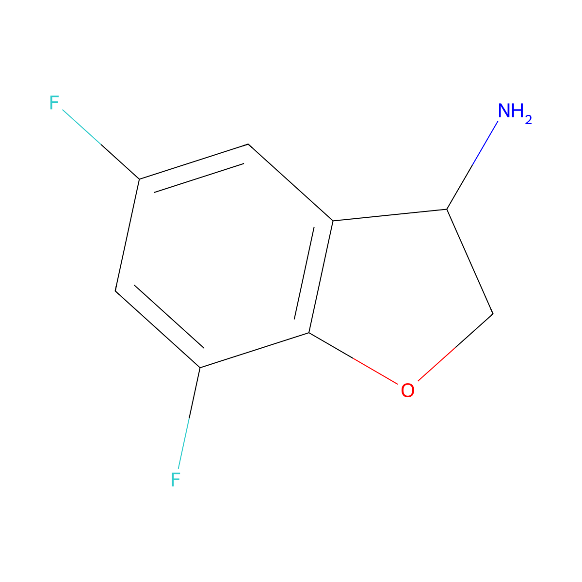 (3S)-5,7-Difluoro-2,3-dihydro-1-benzofuran-3-amine molecular structure, CAS 1241676-95-8