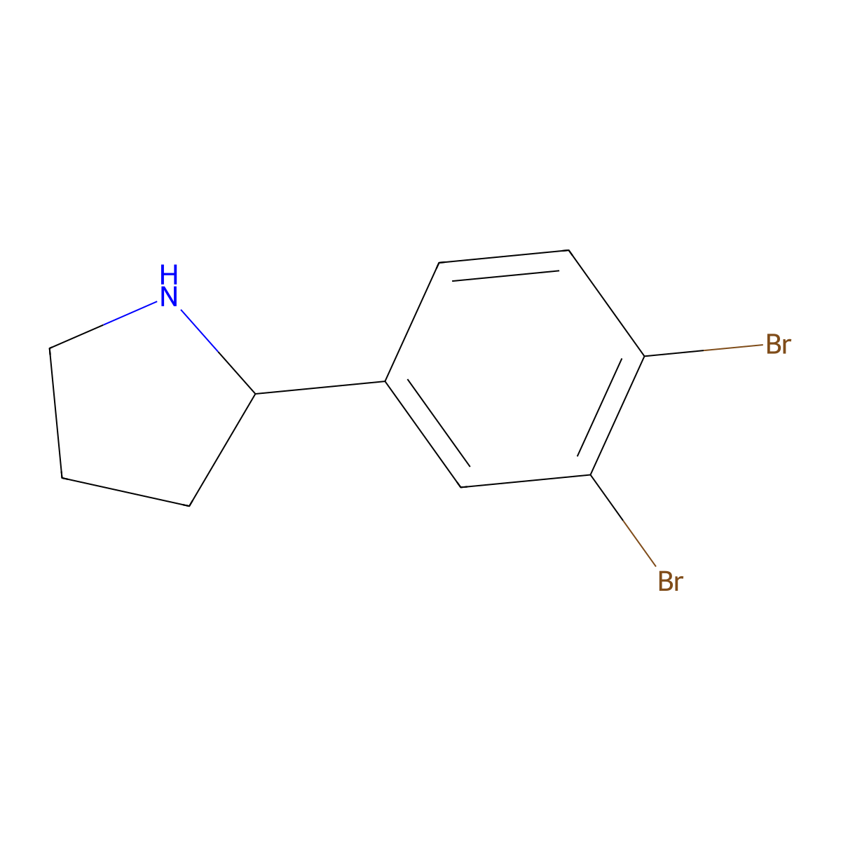 (R)-2-(3,4-Dibromophenyl)pyrrolidine molecular structure, CAS 1241677-14-4