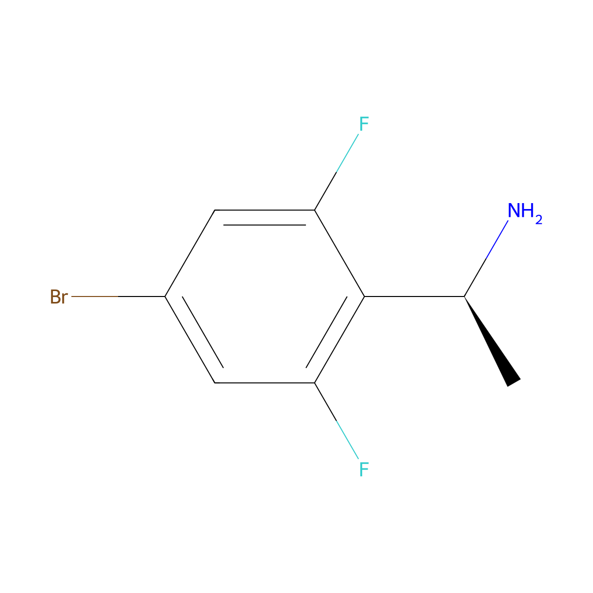 (S)-1-(4-Bromo-2,6-difluorophenyl)ethanamine molecular structure, CAS 1241677-54-2