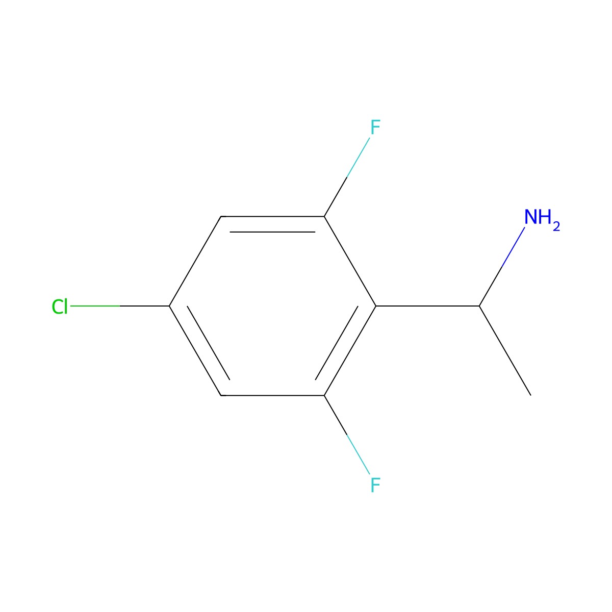 (R)-1-(4-Chloro-2,6-difluorophenyl)ethan-1-amine molecular structure, CAS 1241677-71-3