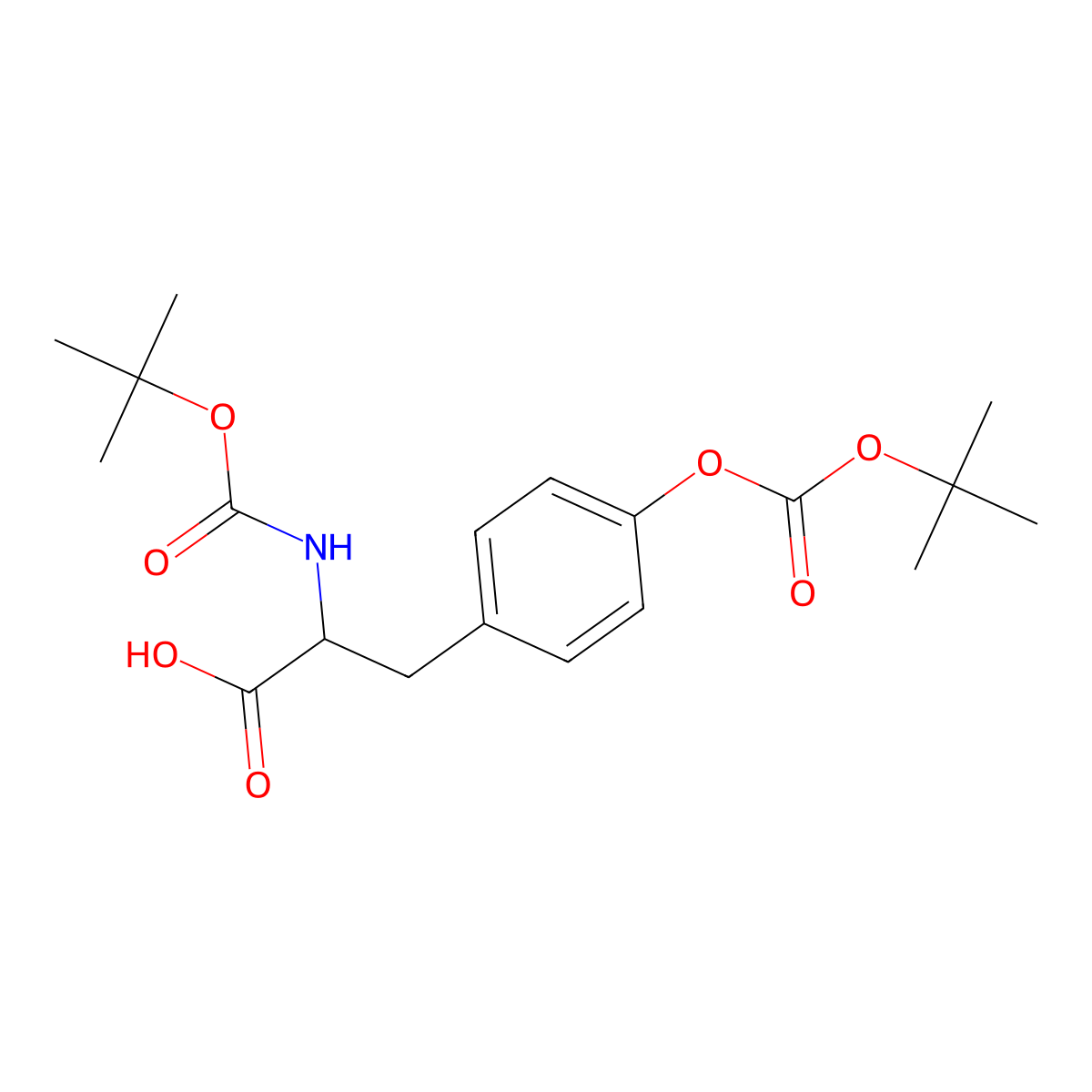 (R)-2-((tert-Butoxycarbonyl)amino)-3-(4-((tert-butoxycarbonyl)oxy)phenyl)propanoic acid molecular structure, CAS 1241677-97-3