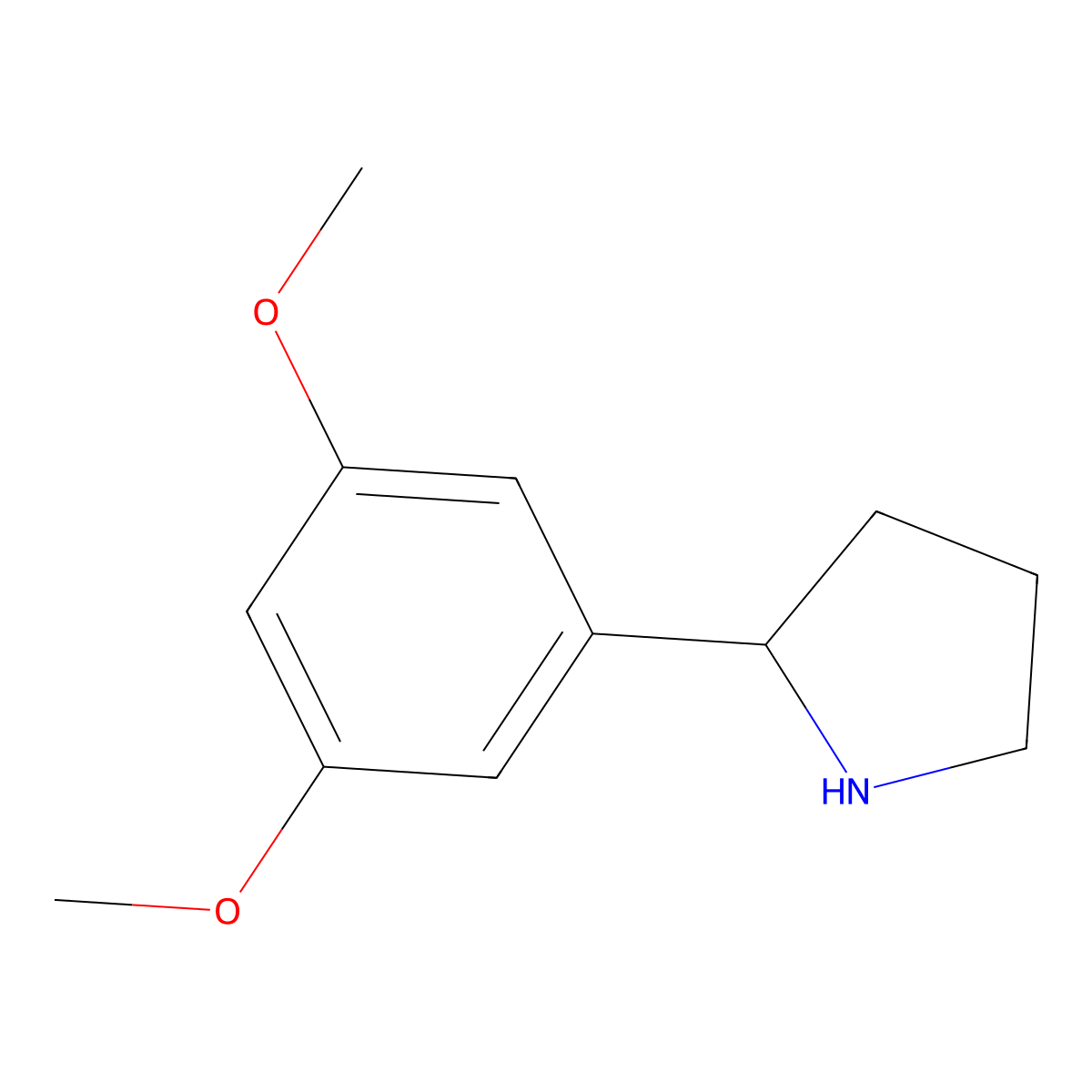 (2S)-2-(3,5-Dimethoxyphenyl)pyrrolidine molecular structure, CAS 1241678-40-9