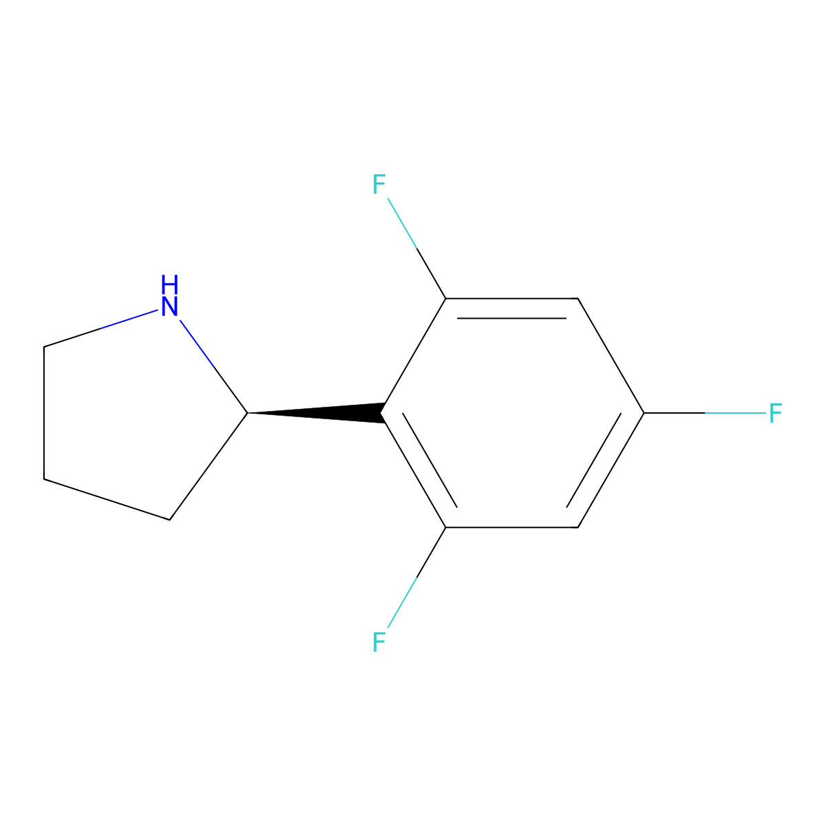 (R)-2-(2,4,6-Trifluorophenyl)pyrrolidine molecular structure, CAS 1241678-86-3