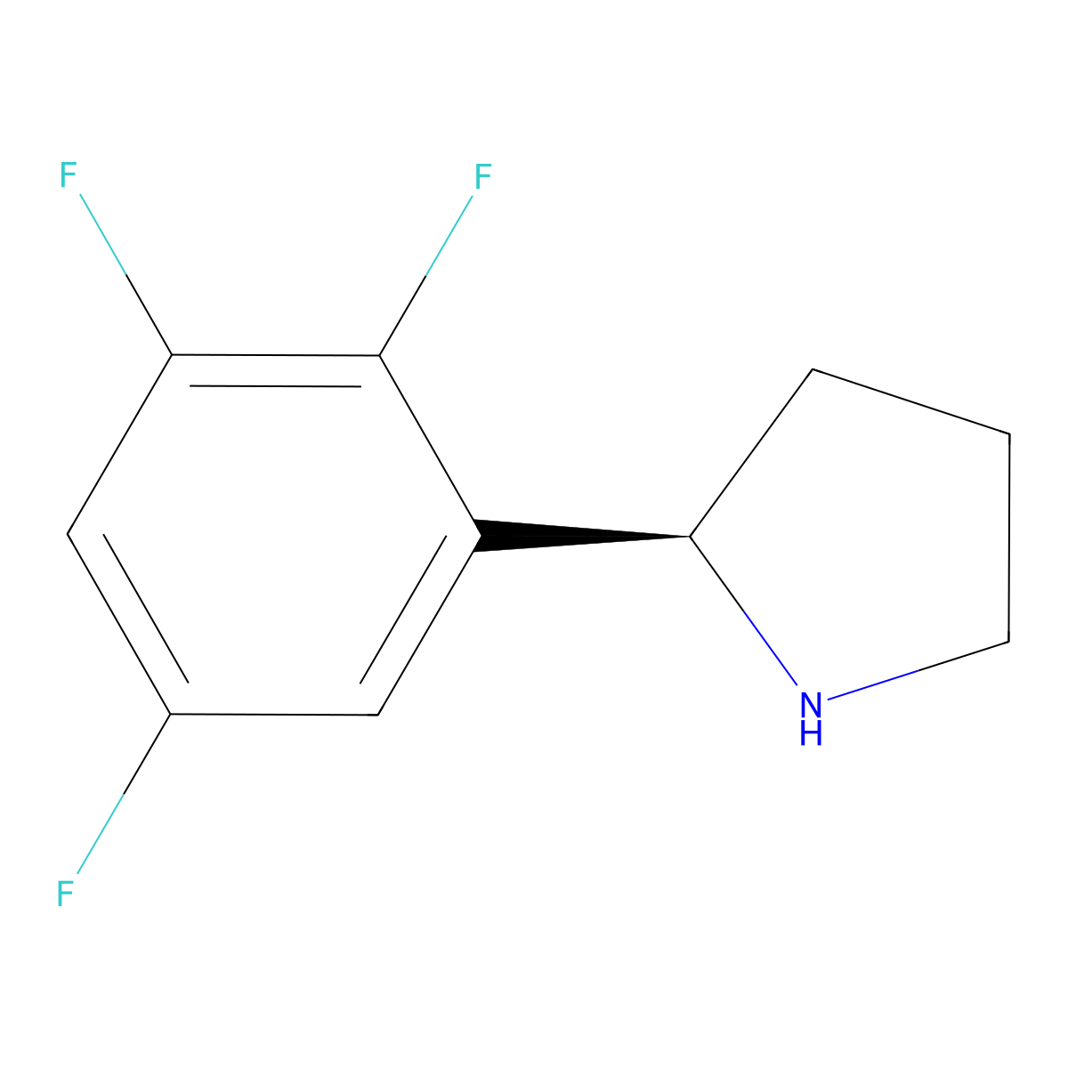 (R)-2-(2,3,5-Trifluorophenyl)pyrrolidine molecular structure, CAS 1241679-01-5
