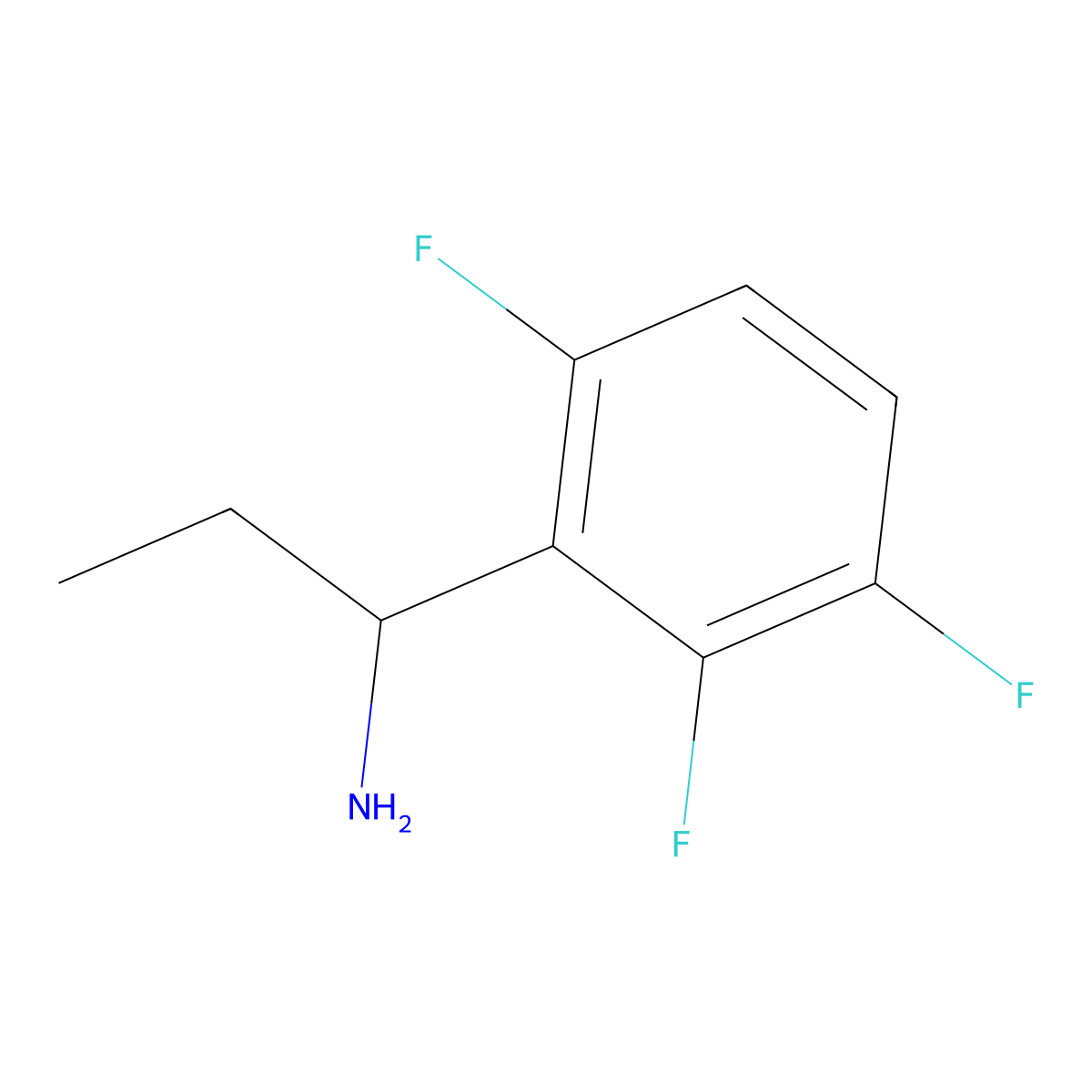 (S)-1-(2,3,6-Trifluorophenyl)propan-1-amine molecular structure, CAS 1241679-07-1