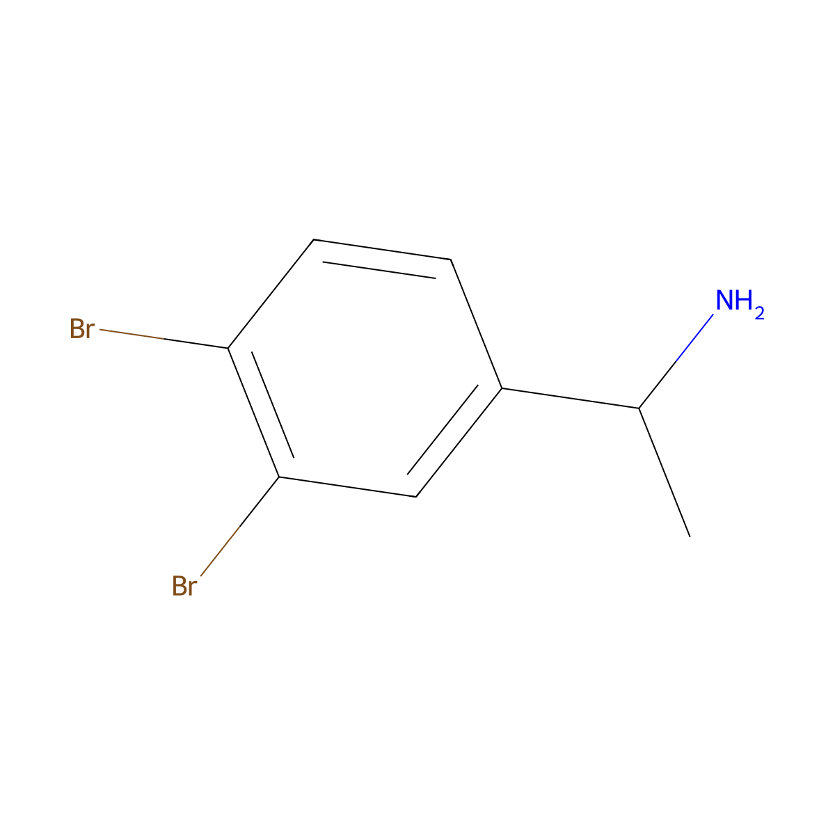 (1S)-1-(3,4-dibromophenyl)ethan-1-amine molecular structure, CAS 1241679-09-3