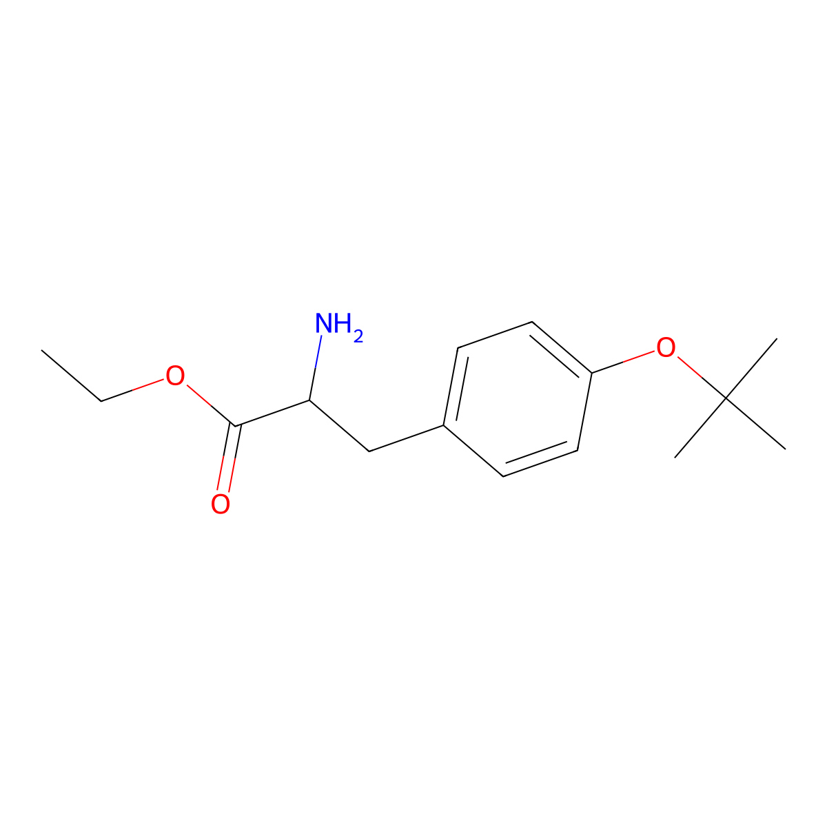 ethyl (2R)-2-amino-3-[4-(tert-butoxy)phenyl]propanoate molecular structure, CAS 1241679-34-4