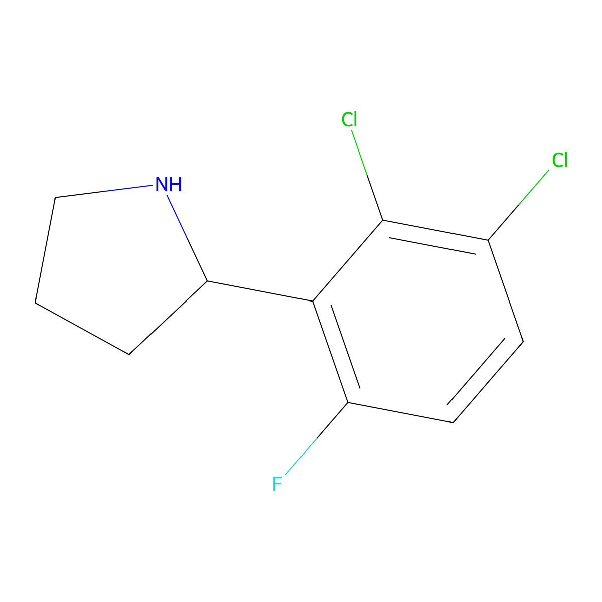 (S)-2-(2,3-Dichloro-6-fluorophenyl)pyrrolidine molecular structure, CAS 1241679-49-1