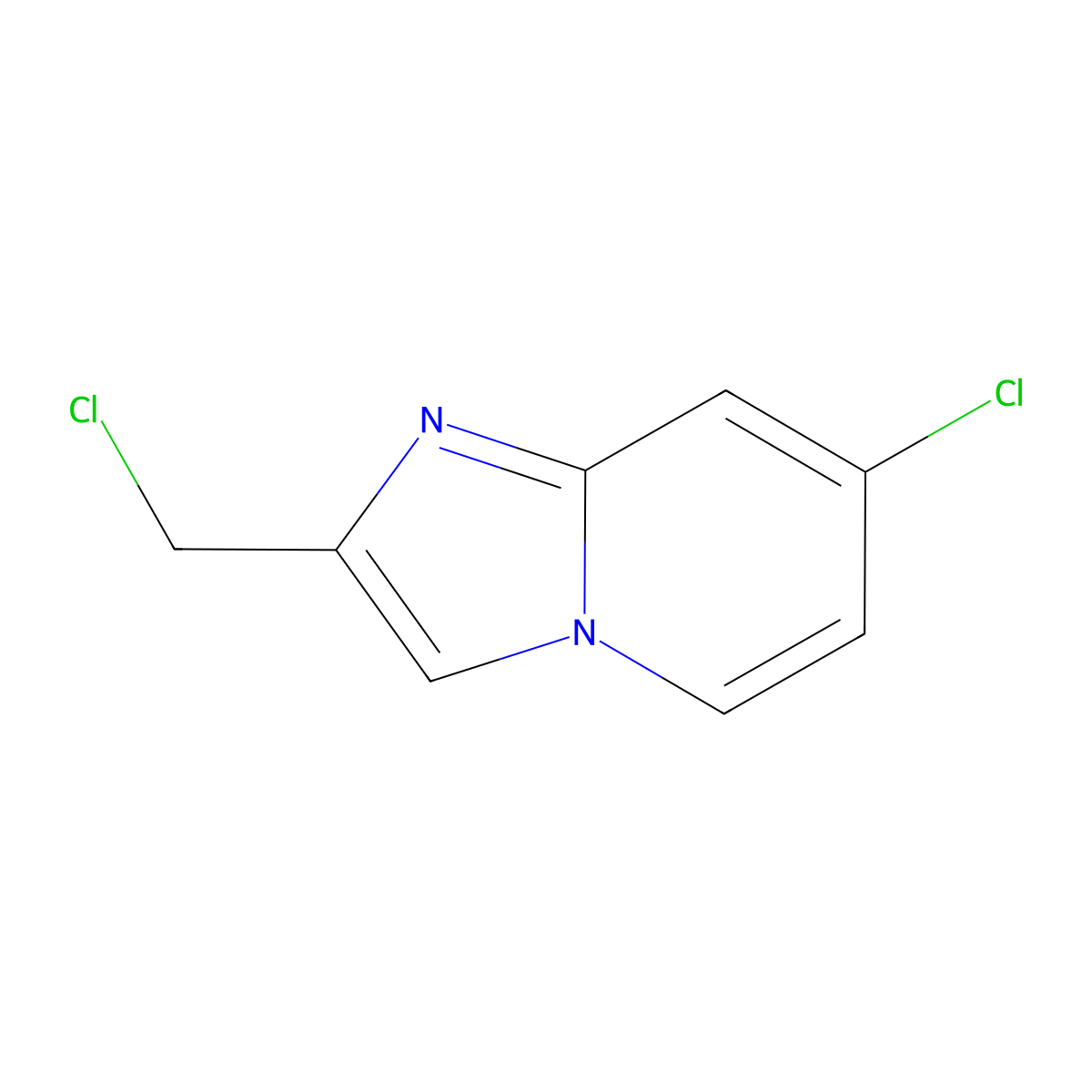 7-Chloro-2-(chloromethyl)imidazo[1,2-a]pyridine molecular structure, CAS 124168-59-8