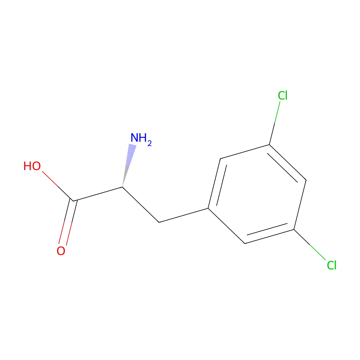 (2R)-2-Amino-3-(3,5-dichlorophenyl)propanoic acid molecular structure, CAS 1241680-31-8