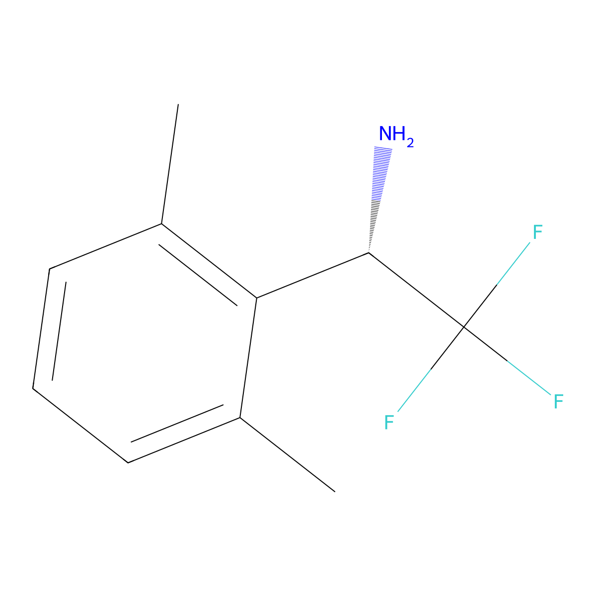 (1S)-1-(2,6-Dimethylphenyl)-2,2,2-trifluoroethanamine molecular structure, CAS 1241680-42-1