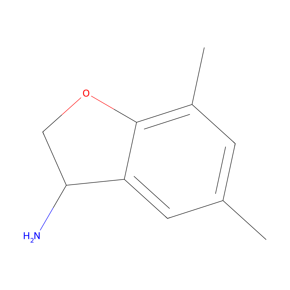 (3R)-5,7-Dimethyl-2,3-dihydro-1-benzofuran-3-amine molecular structure, CAS 1241681-51-5