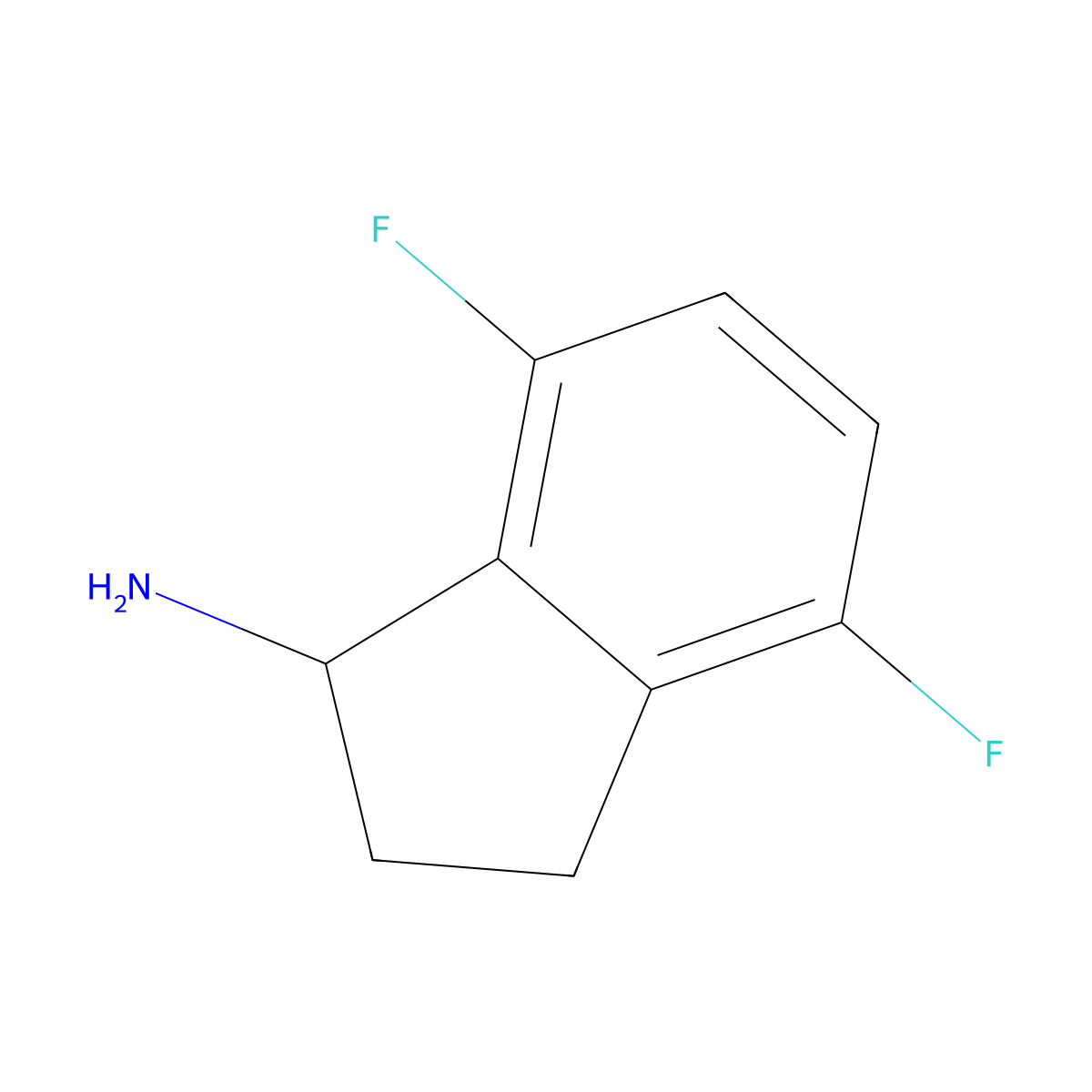 (R)-4,7-Difluoro-2,3-dihydro-1H-inden-1-amine molecular structure, CAS 1241681-62-8