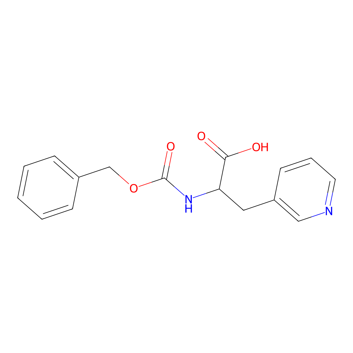 (2R)-2-{[(benzyloxy)carbonyl]amino}-3-(pyridin-3-yl)propanoic acid molecular structure, CAS 1241681-90-2